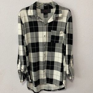 Polly & Esther Button Down Plaid Shirt.